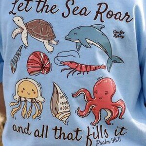 Cardin McCoy blue shirt "Let the Sea Roar... Psalm 96:11"  L(12/14)